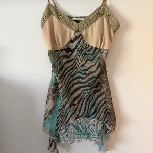 Zebra Print and Paisley Patterned Cami Top